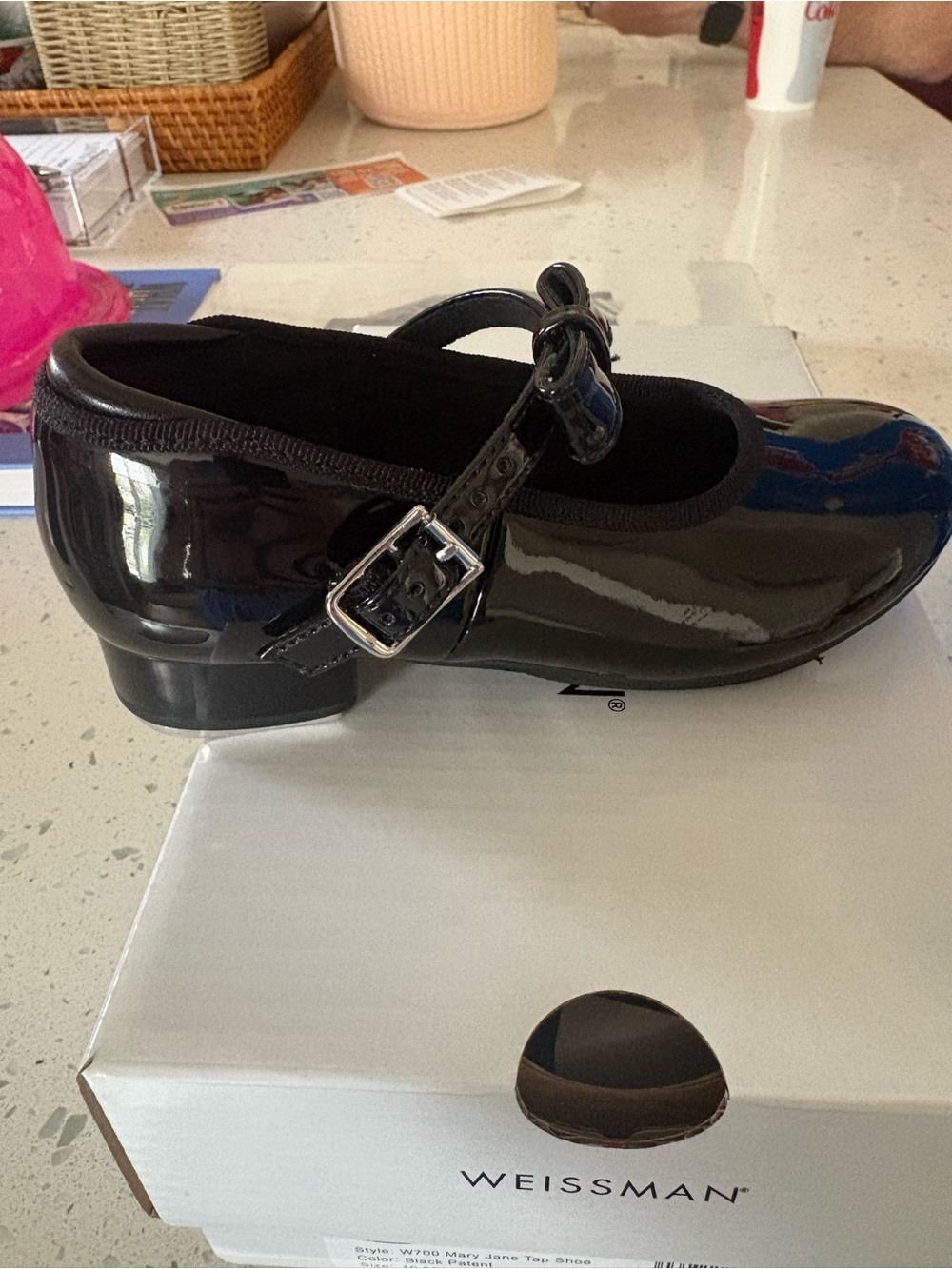 Weissman Black Patent Tap Shoes with Buckle